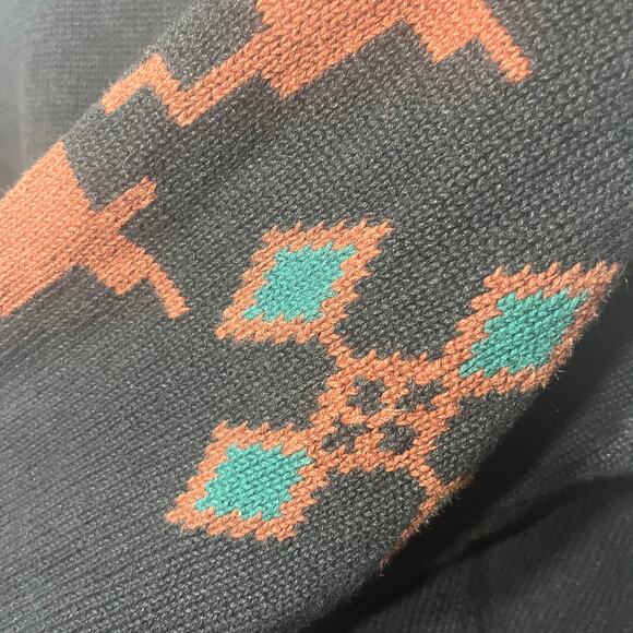 VTG 90s B. Diffusion Sweater Black Multi Embroidered Floral Beaded Artsy M - Picture 4 of 8